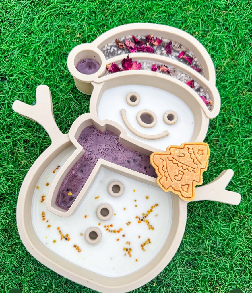 Premium Christmas Snowman Slow Feeder Cream