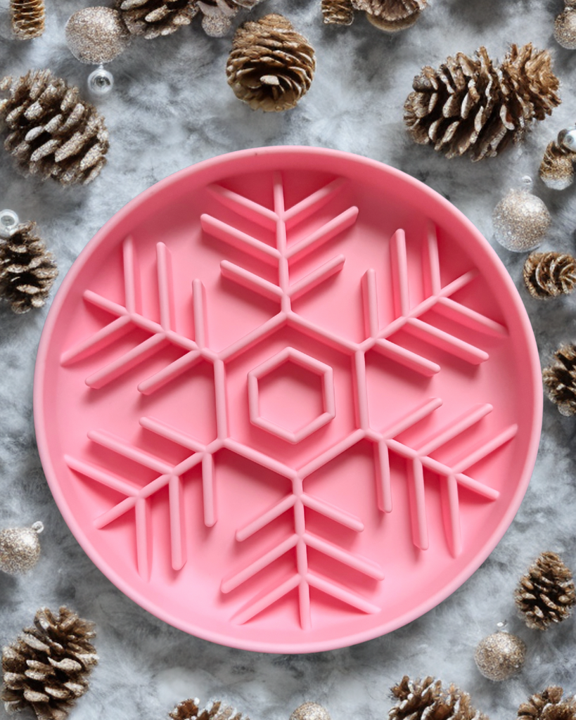 Premium Christmas Snowflake Slow Feeder Peach