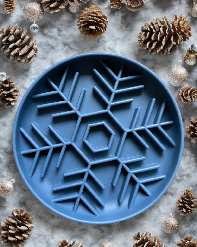 Premium Christmas Snowflake Slow Feeder Dark Blue