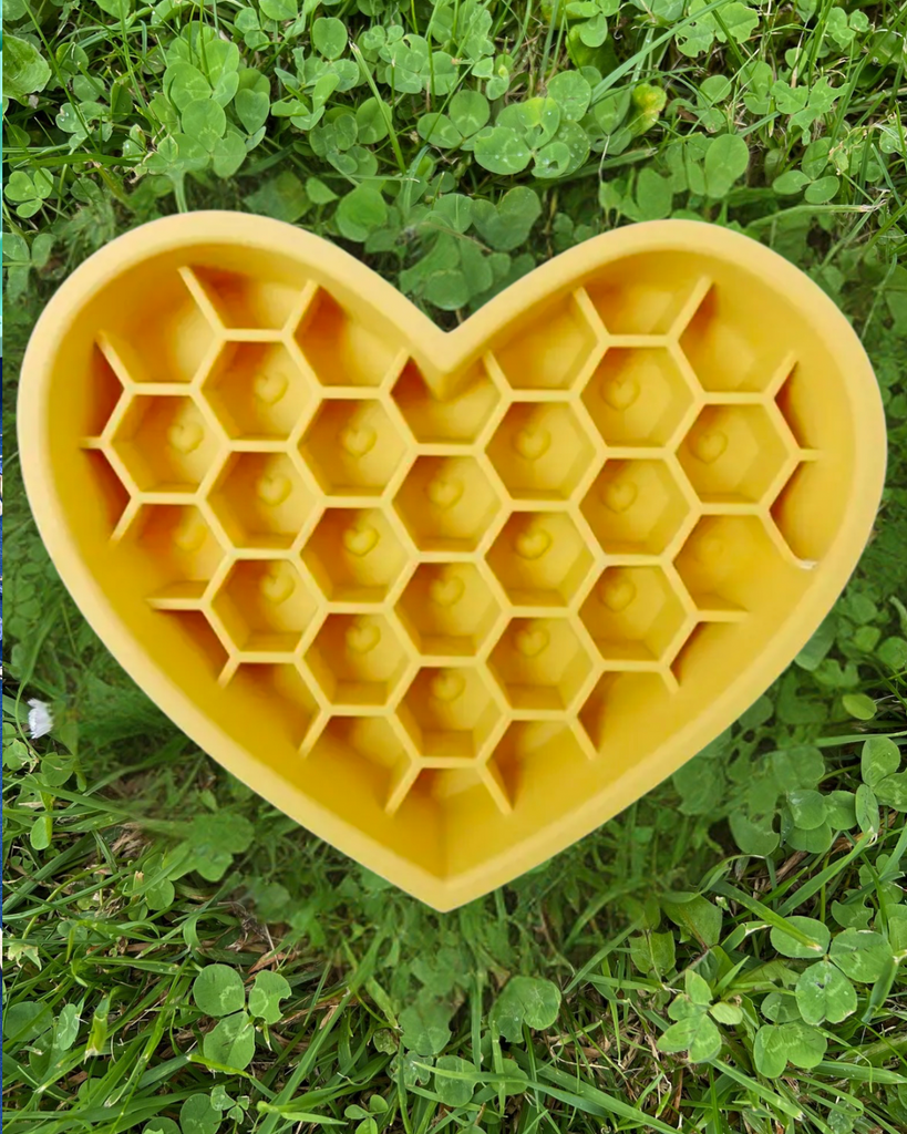 Heart Shaped Slow Feeder Yellow