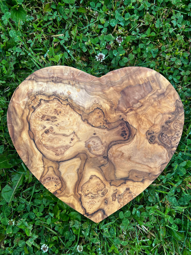 Premium Olive Wood Heart Shaped Board