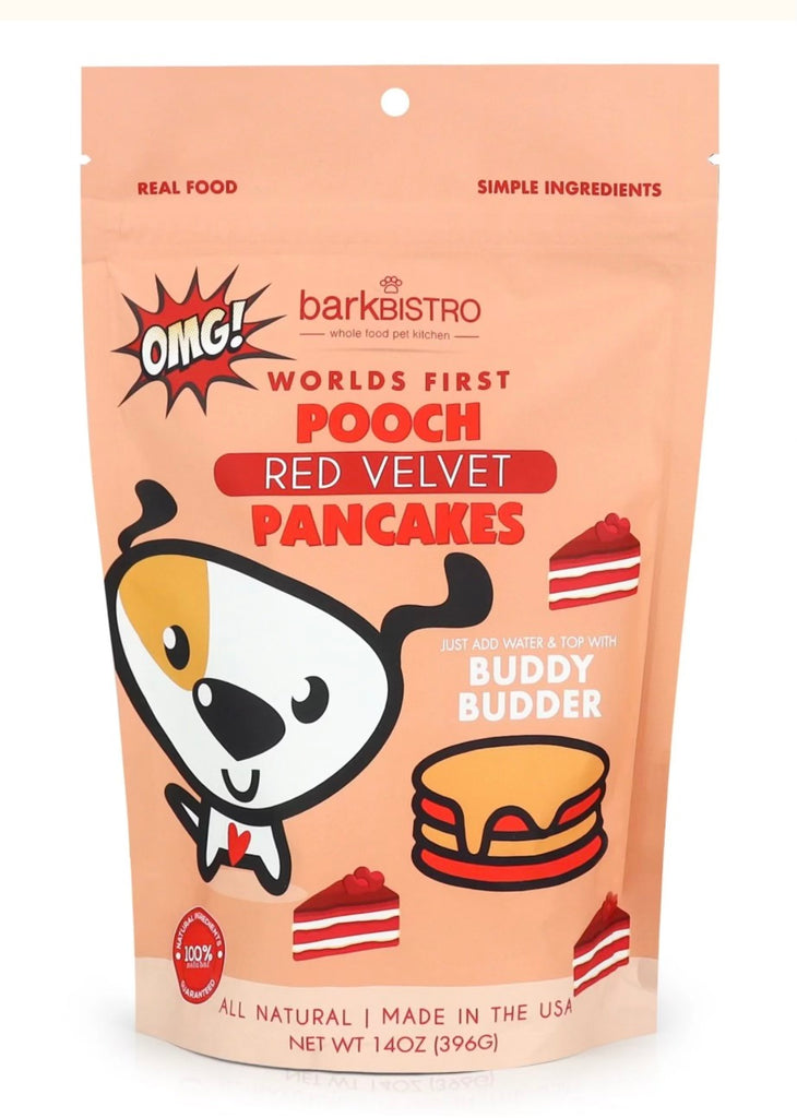 RED VELVET POOCH PANCAKES