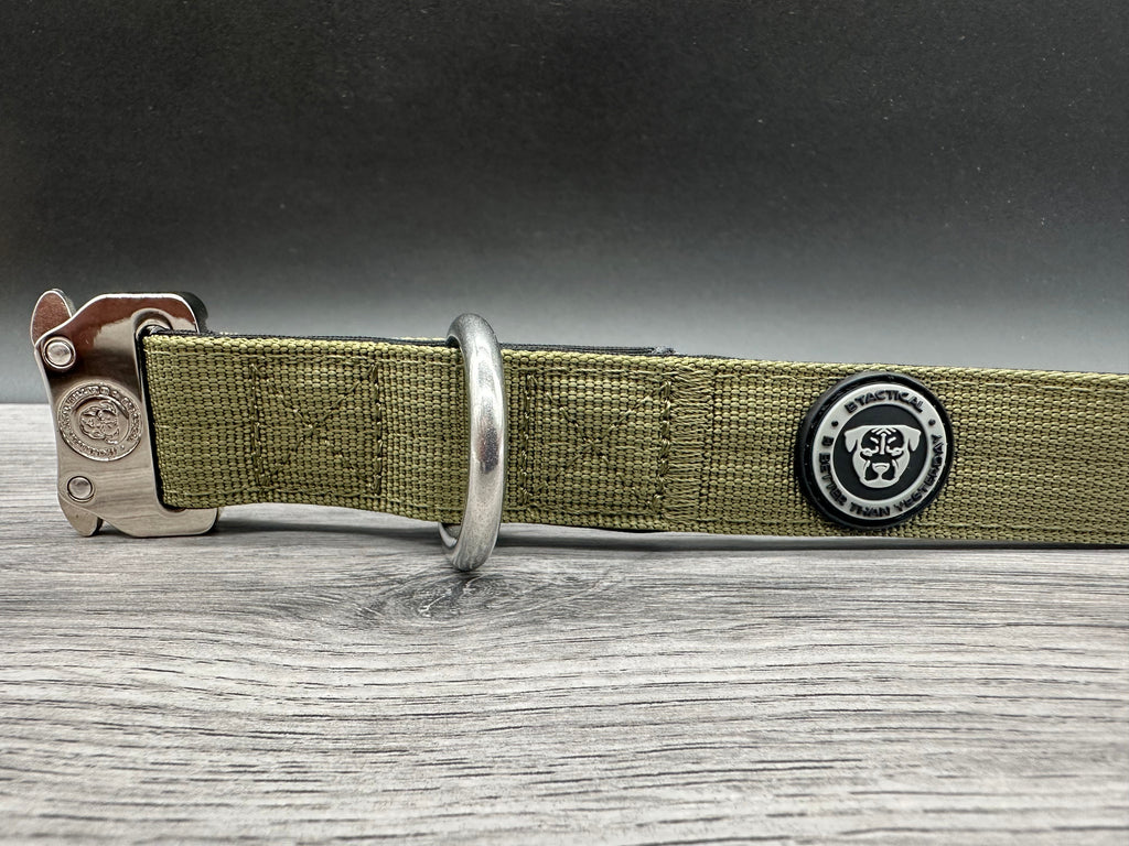 2.5cm BTactical Collar - Khaki Green | Durable Dog Collar