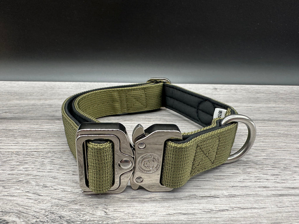 2.5cm BTactical Collar - Khaki Green | Durable Dog Collar