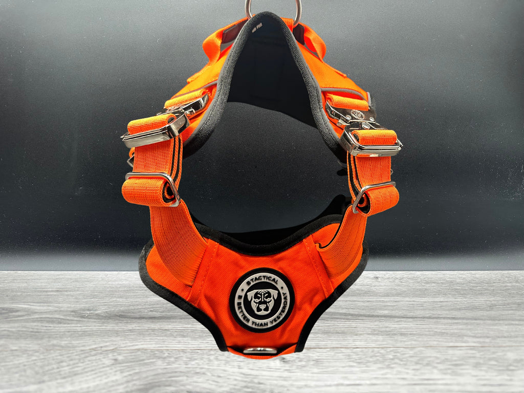 The Ultimate BTactical Harness - Orange | Durable Tracker Dog Harness