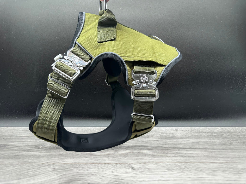 The Ultimate BTactical Harness - Khaki Green | Durable Tracker Dog Harness