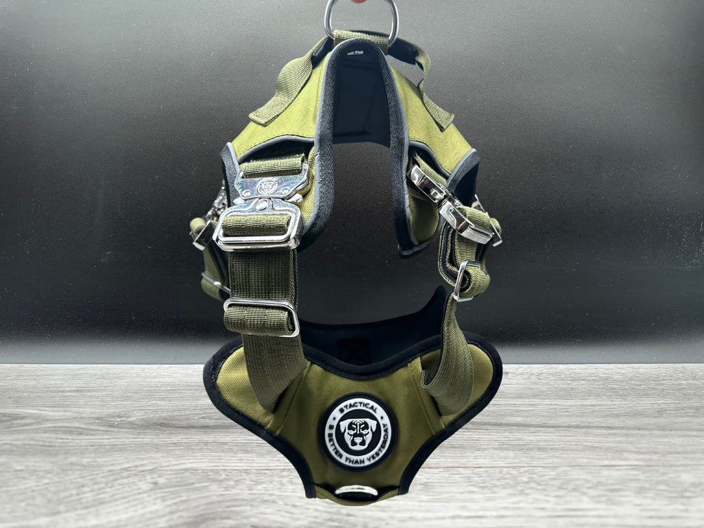 The Ultimate BTactical Harness - Khaki Green | Durable Tracker Dog Harness