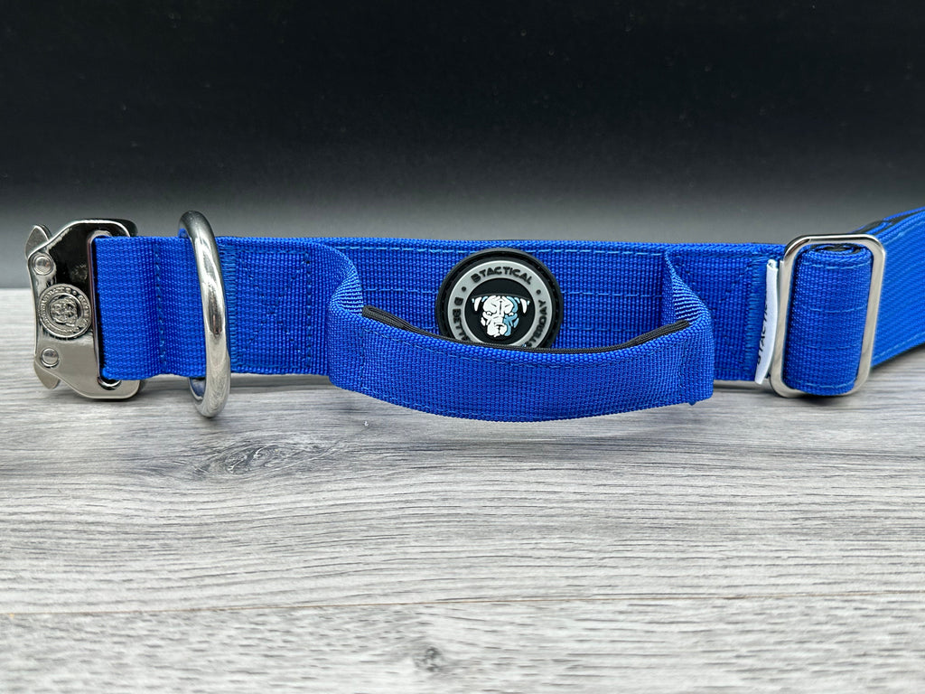 4cm BTactical Collar - Blue | Durable Dog Collar With Handle