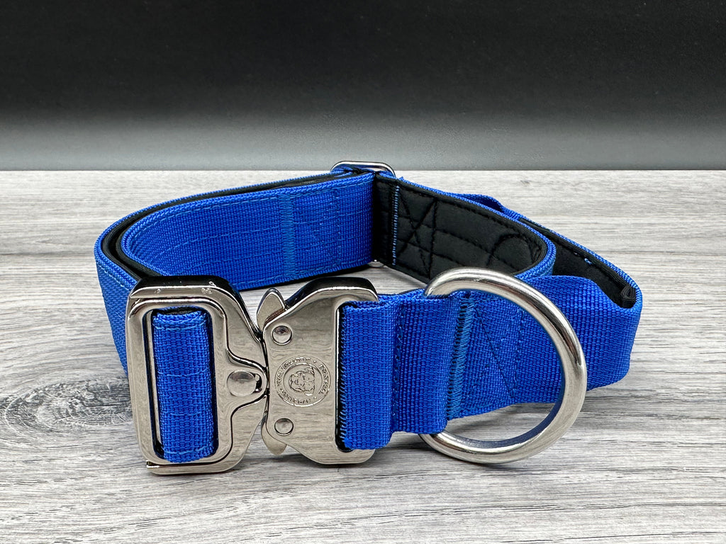 4cm BTactical Collar - Blue | Durable Dog Collar With Handle