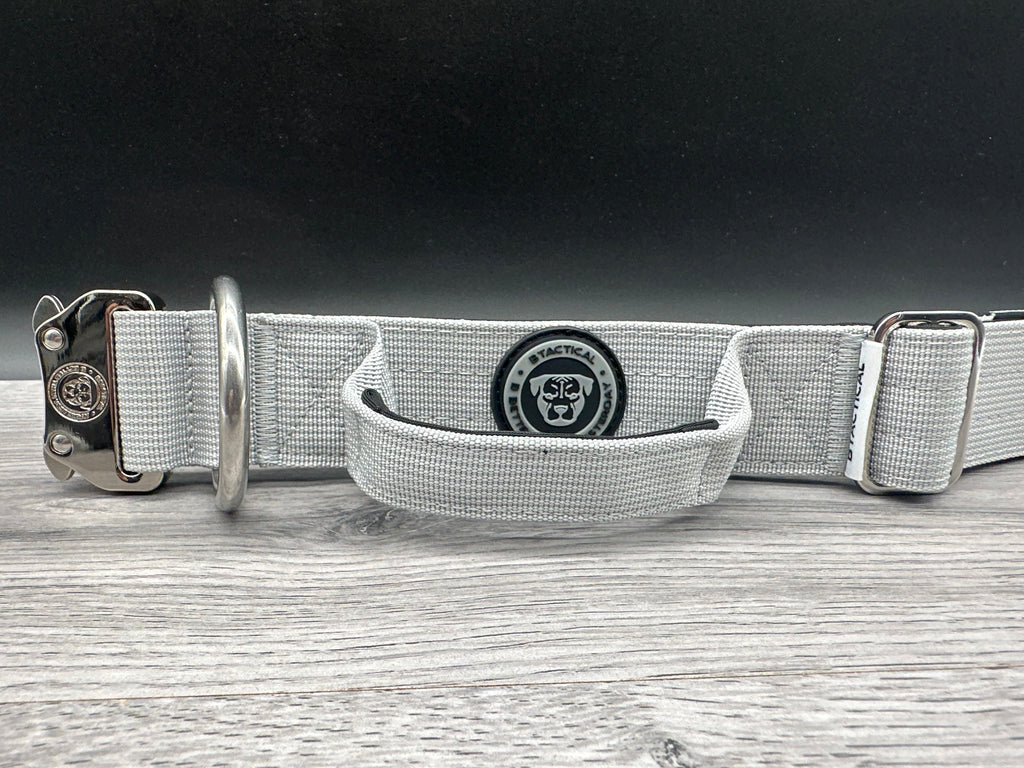 4cm BTactical Collar - Grey | Durable Dog Collar With Handle