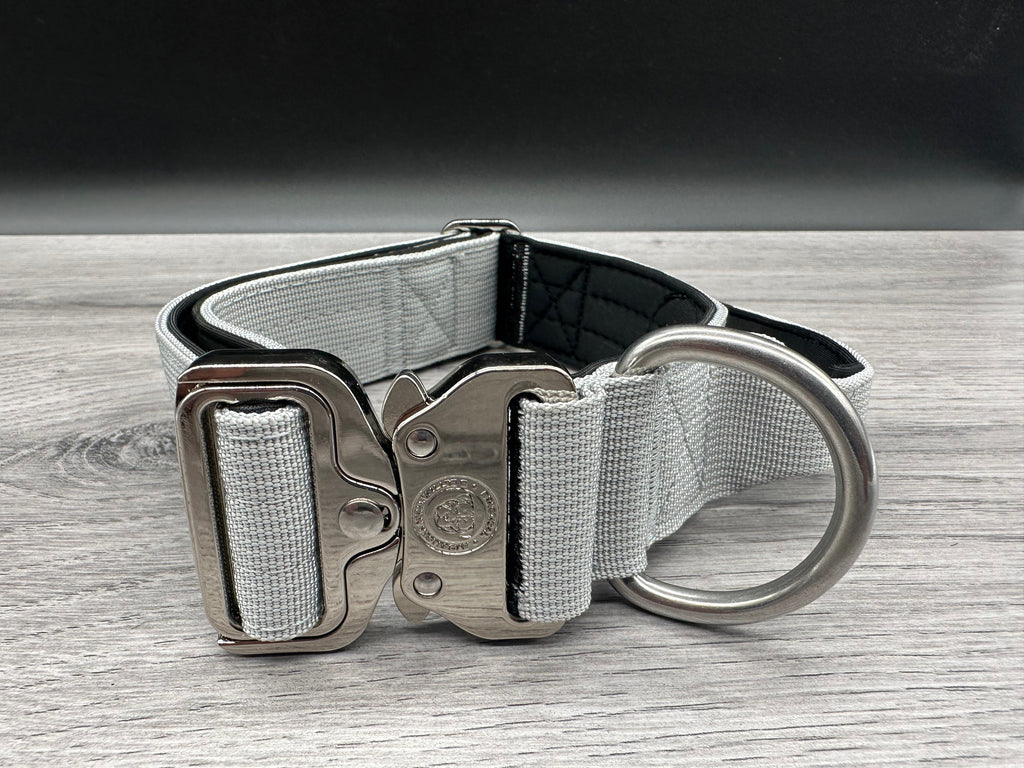 4cm BTactical Collar - Grey | Durable Dog Collar With Handle