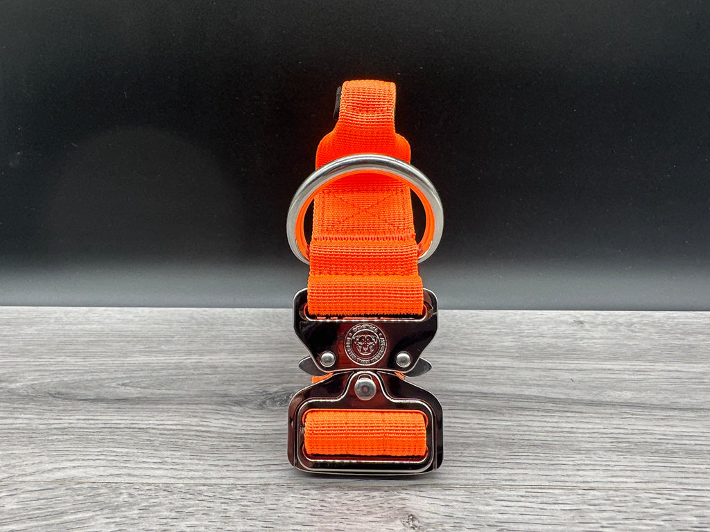 4cm BTactical Collar - Orange | Durable Dog Collar With Handle