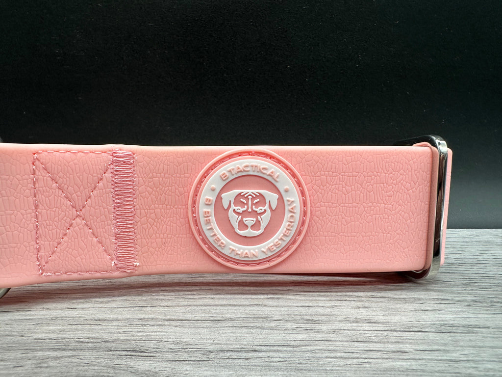 LIMITED EDITION 4cm Pastel BTactical Collar - Pink | PVC Durable Dog Collar