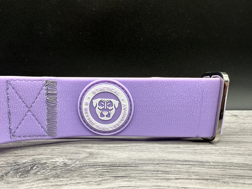 LIMITED EDITION 4cm Pastel BTactical Collar - Purple | PVC Durable Dog Collar