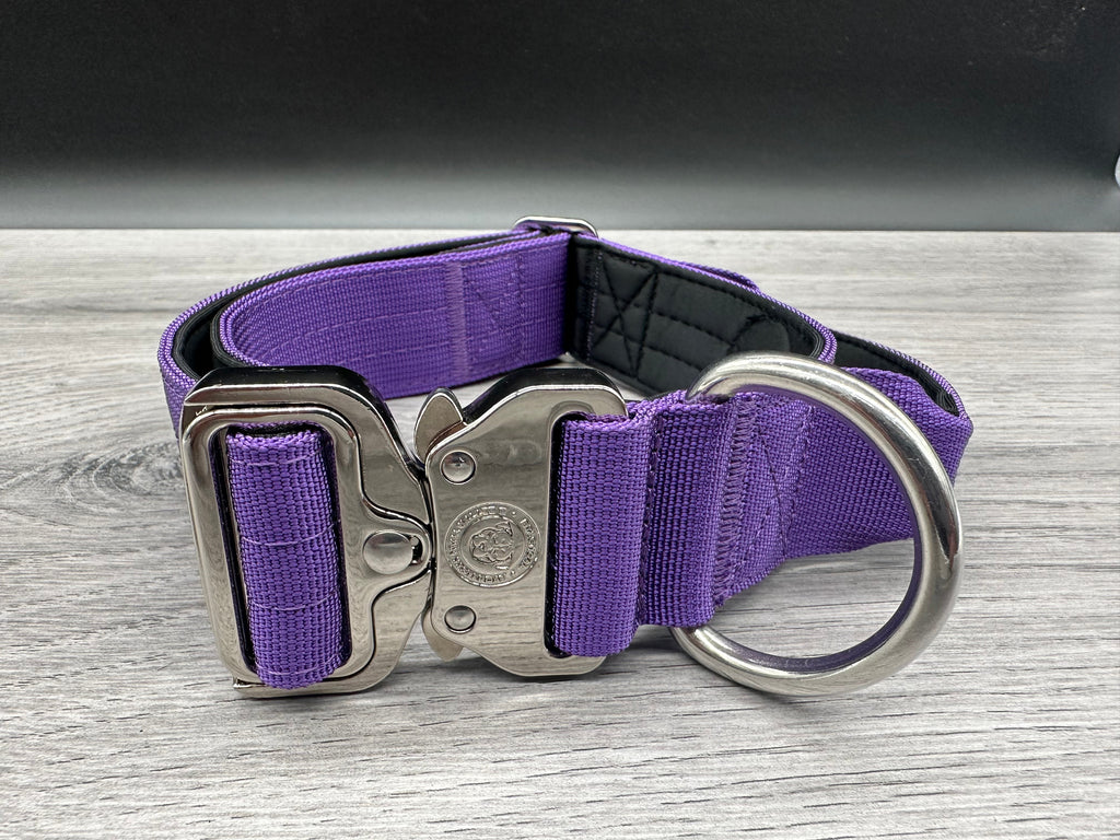 4cm BTactical Collar - Purple | Durable Dog Collar With Handle