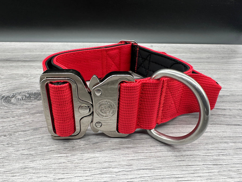 4cm BTactical Collar - Red | Durable Dog Collar With Handle