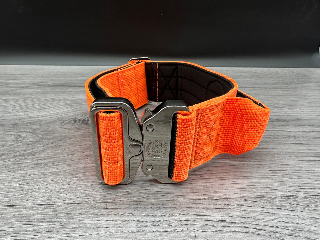 5cm BTactical Collar - Orange | Durable Dog Collar With Handle